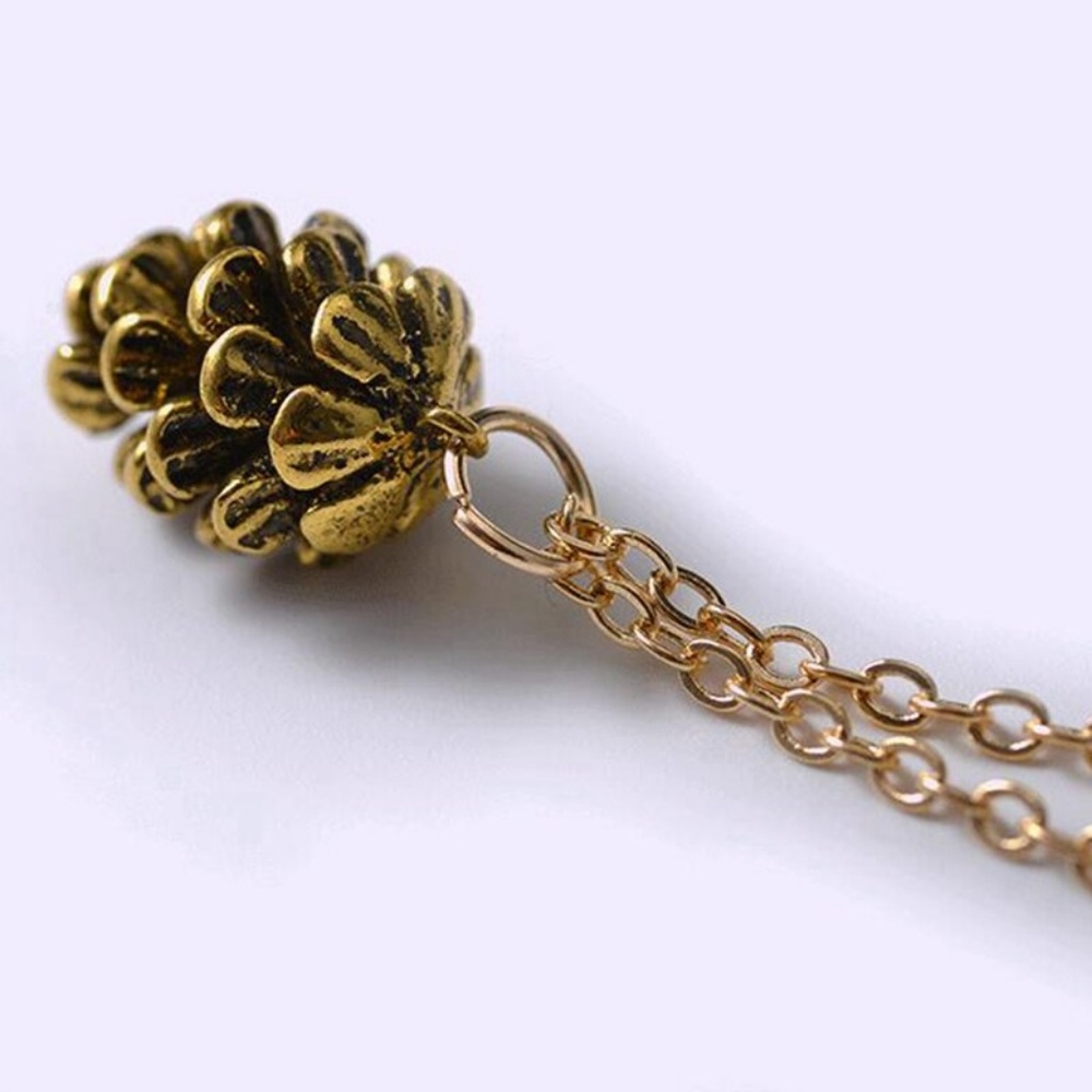 Pine Cone Gold Necklace, NEW - Picture 3 of 3